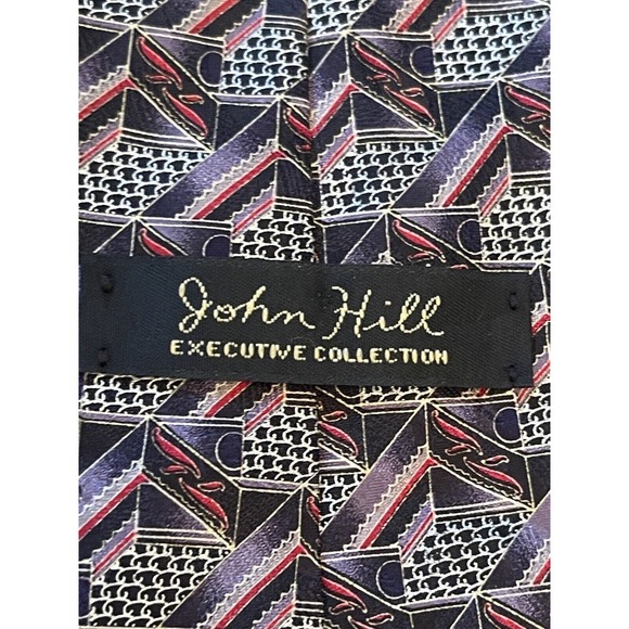 John Hill Executive Collection 100% Silk Men’s Neck Tie Made In Italy - Picture 8 of 9